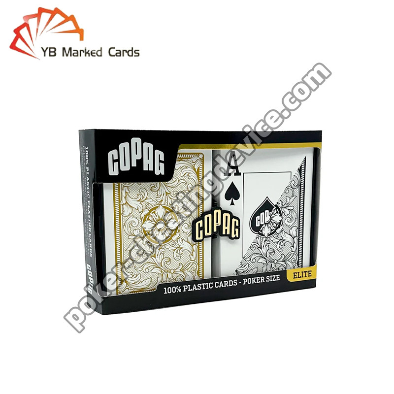 কোপ্যাগ লিগ্যাসি সিরিজ ১০০% প্লাস্টিকের পিছনে চিহ্নিত কার্ড কালো / সোনার ডেক সেট