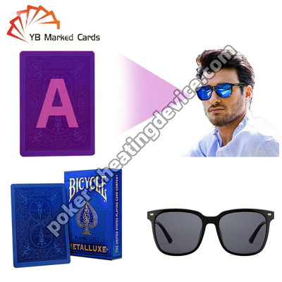 সাইকেল সিক্রেট মার্কড পোকার কার্ডস গোল্ডেন সিরিজ সাফায়ার ব্লু ফর পোকার সানগ্লাস