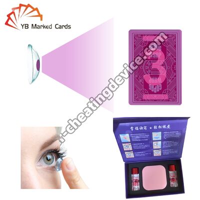 পোকার ঠকাই কন্টাক্ট লেন্স জন্য অদৃশ্য কালি কার্ড বাজানো