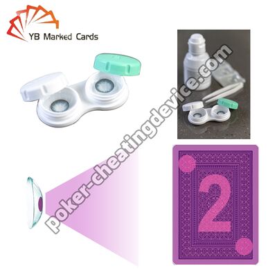 চিহ্নিত কার্ডের মধ্য দিয়ে দেখার জন্য ইউভি অদৃশ্য কালি যোগাযোগের লেন্স